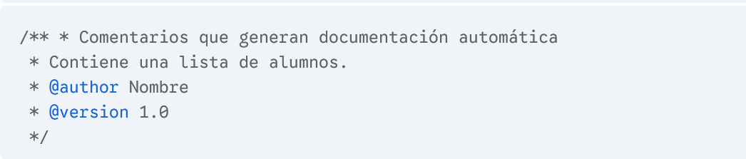¿Qué son los comentarios de javadoc? imagen
